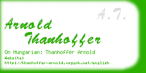 arnold thanhoffer business card